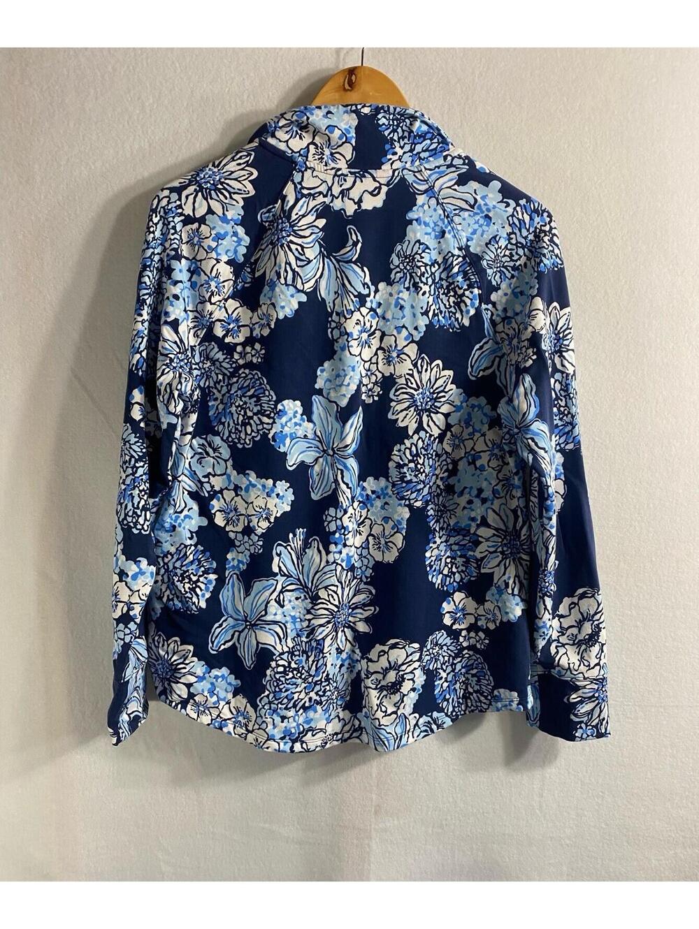 Lilly Pulitzer 1/2 Zip UPF 50+ Skipper Popover Blue White Floral Size L [COPY] - Picture 4 of 9